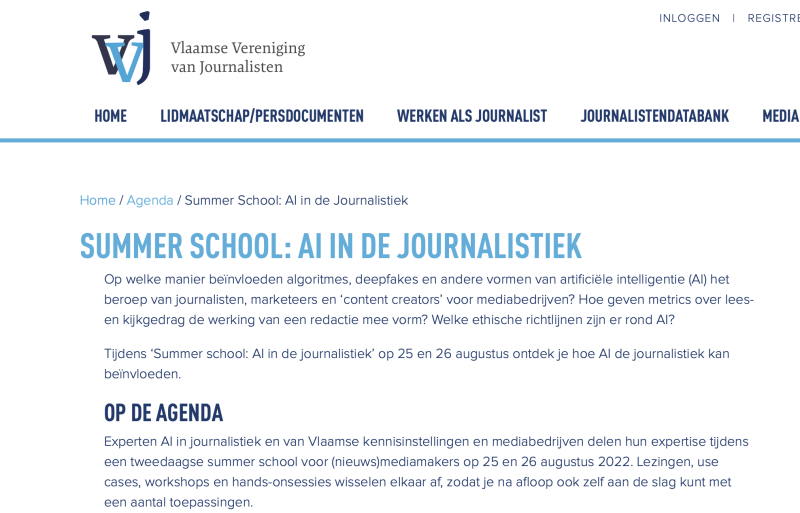 Summer School: AI in de journalistiek