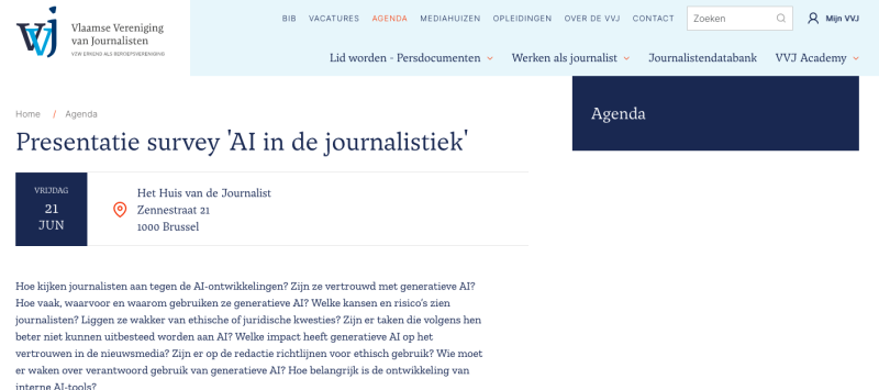 Presentatie survey 'AI in de journalistiek' 