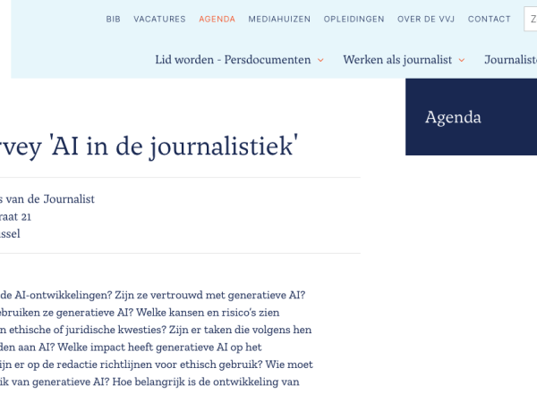 Presentatie survey 'AI in de journalistiek' 