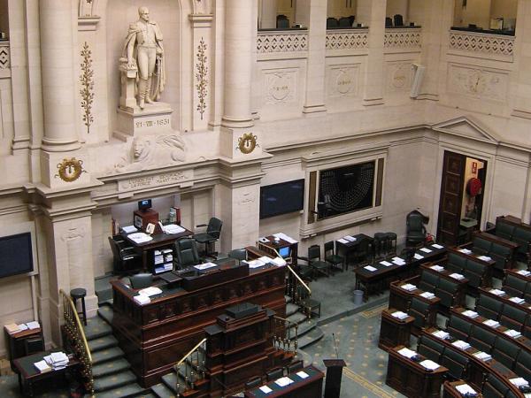 Inside view of the Chamber of Representatives of Belgium