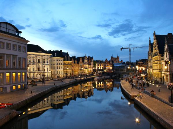 Gent Graslei zonsondergang
